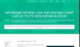 
							         WP Engine Review: So Many WordPress Hosts. Is This One Really ...								  
							    