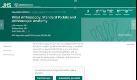 
							         Wrist Arthroscopy: Standard Portals and Arthroscopic Anatomy ...								  
							    