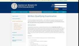 
							         Written Qualifying Exam | American Board of Ophthalmology								  
							    