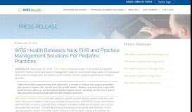 
							         WRS Health Releases New EHR and Practice Management Solutions ...								  
							    
