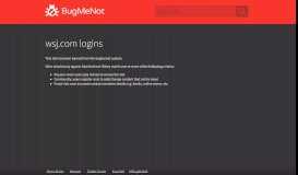 
							         wsj.com passwords - BugMeNot								  
							    
