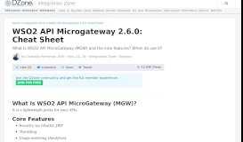 
							         WSO2 API Microgateway 2.6.0: Cheat Sheet - DZone Integration								  
							    