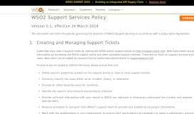 
							         WSO2 Support Policy								  
							    