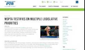 
							         WSPTA Testifies on multiple legislative priorities - WSPTA								  
							    