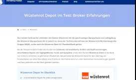 
							         Wüstenrot Depot im Test: Broker Erfahrungen - Finanzfluss								  
							    