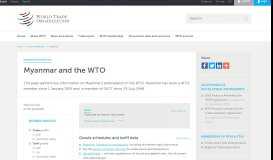 
							         WTO | Myanmar - Member information - World Trade Organization								  
							    