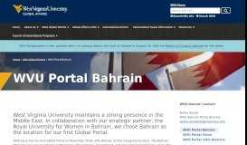 
							         WVU Portal Bahrain | Global Affairs | West Virginia University								  
							    