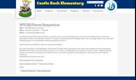 
							         WVUSD Parent Symposium | Castle Rock Elementary								  
							    