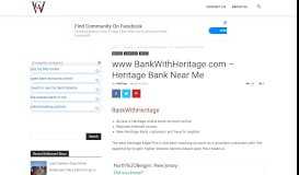 
							         www BankWithHeritage com – Heritage Bank Near Me ...								  
							    