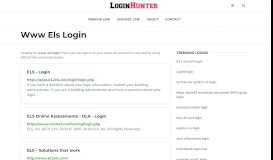 
							         Www Els Login — One Click Access - loginhunter.com								  
							    