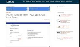 
							         www.aboutmyloan.com - CSC Logic Auto Loan Access ...								  
							    