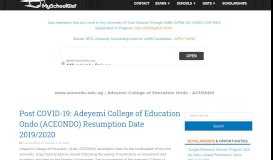 
							         www.aceondo.edu.ng | Adeyemi College of Education Ondo ...								  
							    