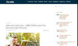 
							         www.amu.apus.edu - AMU Online Learning Account Login Process ...								  
							    