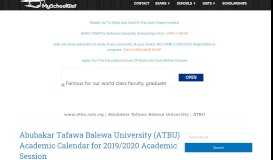 
							         www.atbu.edu.ng | Abubakar Tafawa Balewa University : ATBU News								  
							    