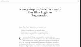 
							         www.autoplusplan.com – Auto Plus Plan Login or Registration ...								  
							    