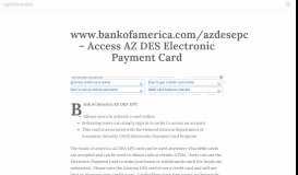 
							         www.bankofamerica.com/azdesepc – Access AZ DES ...								  
							    