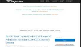 
							         www.basug.edu.ng | Bauchi State University Gadau : BASUG News								  
							    