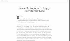 
							         www.bkhires.com – Apply Now Burger King | affiliatehelp								  
							    