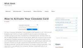 
							         www.cardholder.comdata.com - How to Activate Your Comdata Card								  
							    