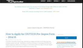 
							         www.crutech-nig.net | CRUTECH Portal News - MySchoolGist								  
							    