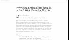 
							         www.dna.hrblock.com sign on - DNA H&R Block Application ...								  
							    