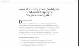 
							         www.doculivery.com/oshkosh - Oshkosh Employee Corporation ...								  
							    