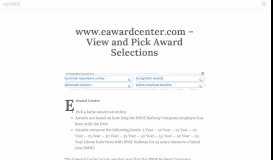 
							         www.eawardcenter.com - View and Pick Award Selections ...								  
							    