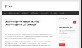 
							         www.ebtedge.com Account Balance | www.ebtedge.com EBT Card ...								  
							    