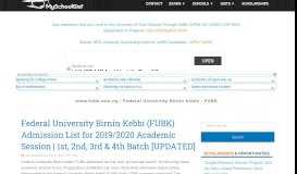 
							         www.fubk.edu.ng | Federal University Birnin Kebbi : FUBK News								  
							    