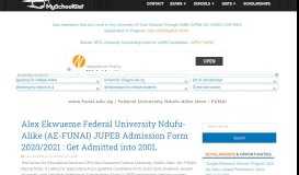 
							         www.funai.edu.ng | Federal University Ndufu-Alike Ikwo : FUNAI News								  
							    
