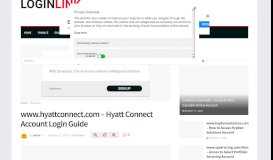 
							         www.hyattconnect.com - Hyatt Connect Account Login Guide ...								  
							    