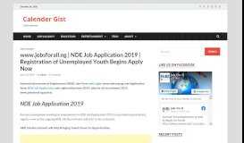 
							         www.jobsforall.ng | NDE Job Application 2018 | Registration of ...								  
							    