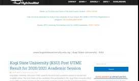 
							         www.kogistateuniversity.edu.ng | Kogi State University : KSU News								  
							    