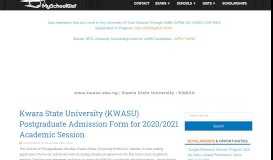 
							         www.kwasu.edu.ng | Kwara State University : KWASU News								  
							    