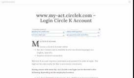 
							         www.my-act.circlek.com – Login Circle K Account | ngmdomain								  
							    