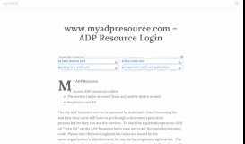 
							         www.myadpresource.com - ADP Resource Login | openkit								  
							    