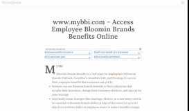 
							         www.mybbi.com - Access Employee Bloomin Brands Benefits ...								  
							    