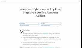 
							         www.mybiglots.net - Big Lots Employee Online Account ...								  
							    