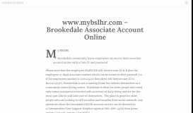 
							         www.mybslhr.com - Brookedale Associate Account Online ...								  
							    