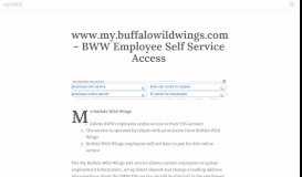 
							         www.my.buffalowildwings.com - BWW Employee Self Service Access ...								  
							    