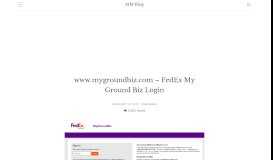 
							         www.mygroundbiz.com - FedEx My Ground Biz Login - AIM Blog								  
							    