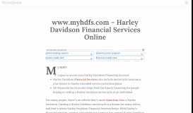 
							         www.myhdfs.com - Harley Davidson Financial Services Online								  
							    