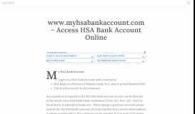 
							         www.myhsabankaccount.com - Access HSA Bank Account ...								  
							    