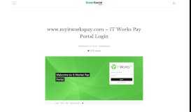 
							         www.myitworkspay.com - IT Works Pay Portal Login								  
							    