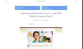 
							         www.mymaximconnect.com - Login My Maxim Connect Portal -								  
							    