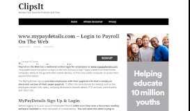 
							         www.mypaydetails.com - Login to Payroll On The Web - Clipsit								  
							    