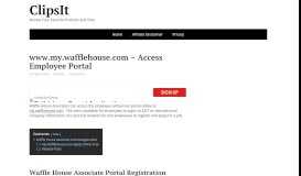 
							         www.my.wafflehouse.com - Access Employee Portal - Clipsit								  
							    