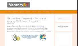 
							         www.nlcs.gov.bt Vacancy 2019 National Land Commission Secretariat								  
							    