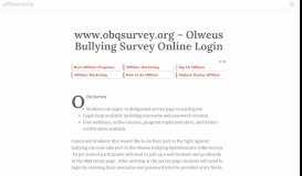 
							         www.obqsurvey.org - Olweus Bullying Survey Online Login ...								  
							    