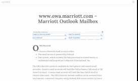 
							         www.owa.marriott.com - Marriott Outlook Mailbox | openkit								  
							    